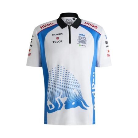 Camisa Visa Cash App Hugo Polo RB Team Azul/Branca 2025/26 Masculina