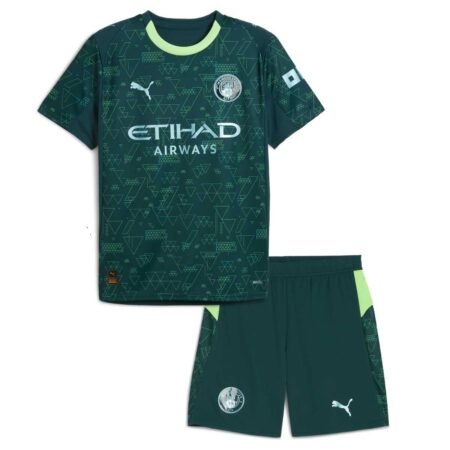 Kit Infantil Manchester City Ea Sports Verde 2025/26 Unissex
