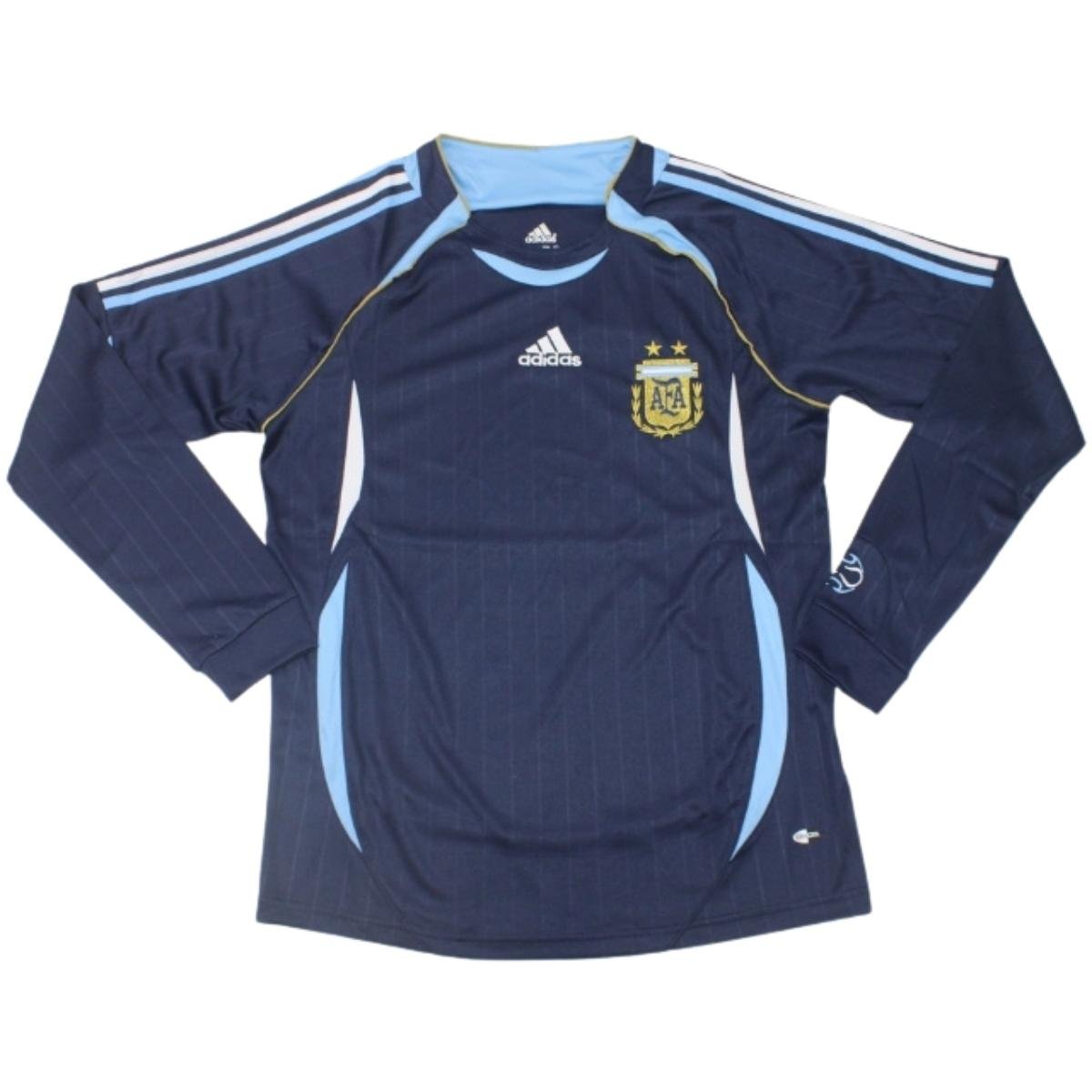 camisa-Argentina-azul-2006-azul-manga-longa-away-ii (2) Camisa Argentina Azul 2006 Manga Longa Away II Masculina