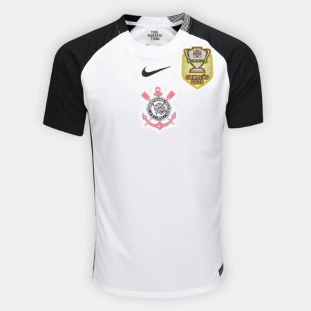 Camisa Corinthians Campeão Copa do Brasil 2025 Titular Branca Masculina