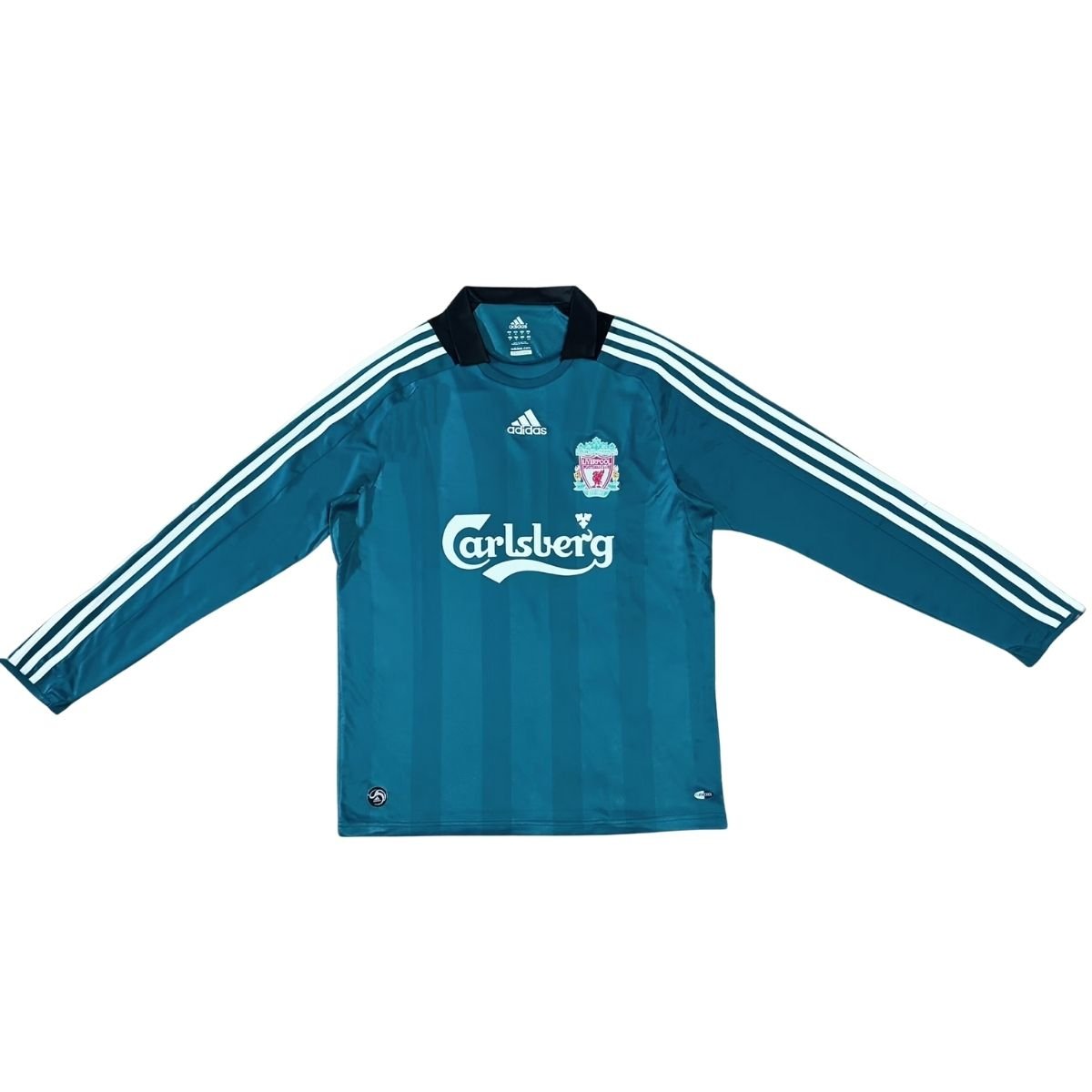 camisa-liverpool-azul-2008-09-away-ii-manga-longa Camisa Liverpool FC Azul 2008/09 Away II Manga Longa