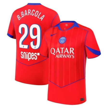Camisa PSG Vermelha B. Barcola #29 2025/26 Third III Masculina