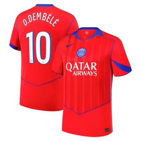 Camisa PSG Vermelha O. Dembélé #10 2025/26 Third III Masculina