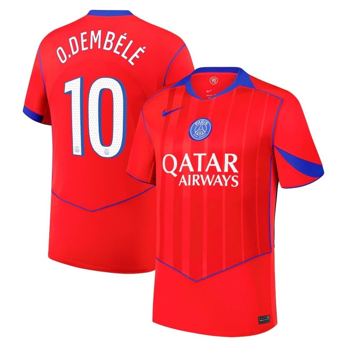 camisa-vermelho-2025-26-dembele-third-iii-masculina Camisa PSG Vermelha O. Dembélé #10 2025/26 Third III Masculina