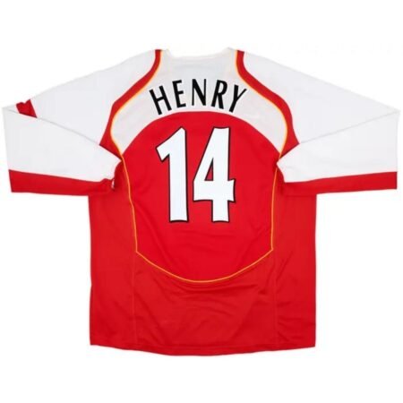 Camisa Arsenal Vermelho Henry #14 2004/05 Home I Manga Longa