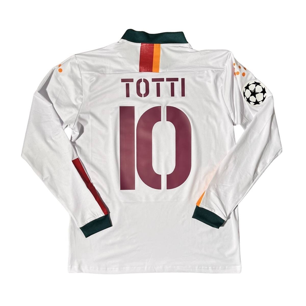 camisa-as-roma-ucl-2004-05-away-ii-manga-longa (2) Camisa AS Roma UCL Branca TOTTI #10 2004/05 Away II Manga Longa