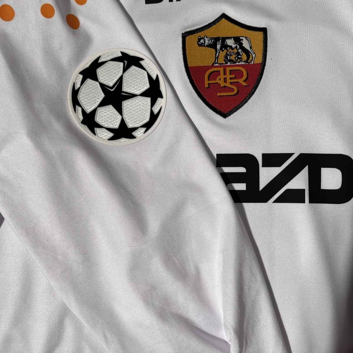 camisa-as-roma-ucl-2004-05-away-ii-manga-longa (3) Camisa AS Roma UCL Branca 2004/05 Away II Manga Longa Masculina