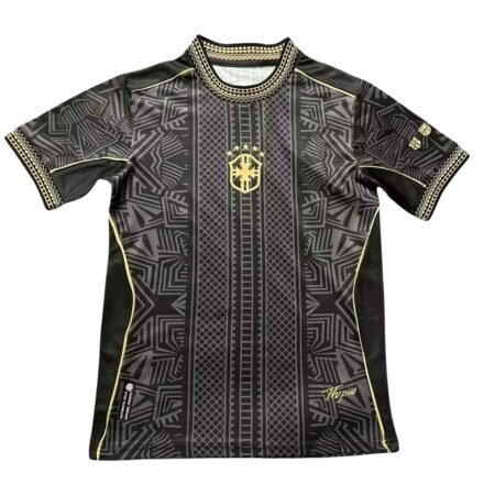 Camisa Brasil Preta Especial 2025/26 Commafootball Masculina