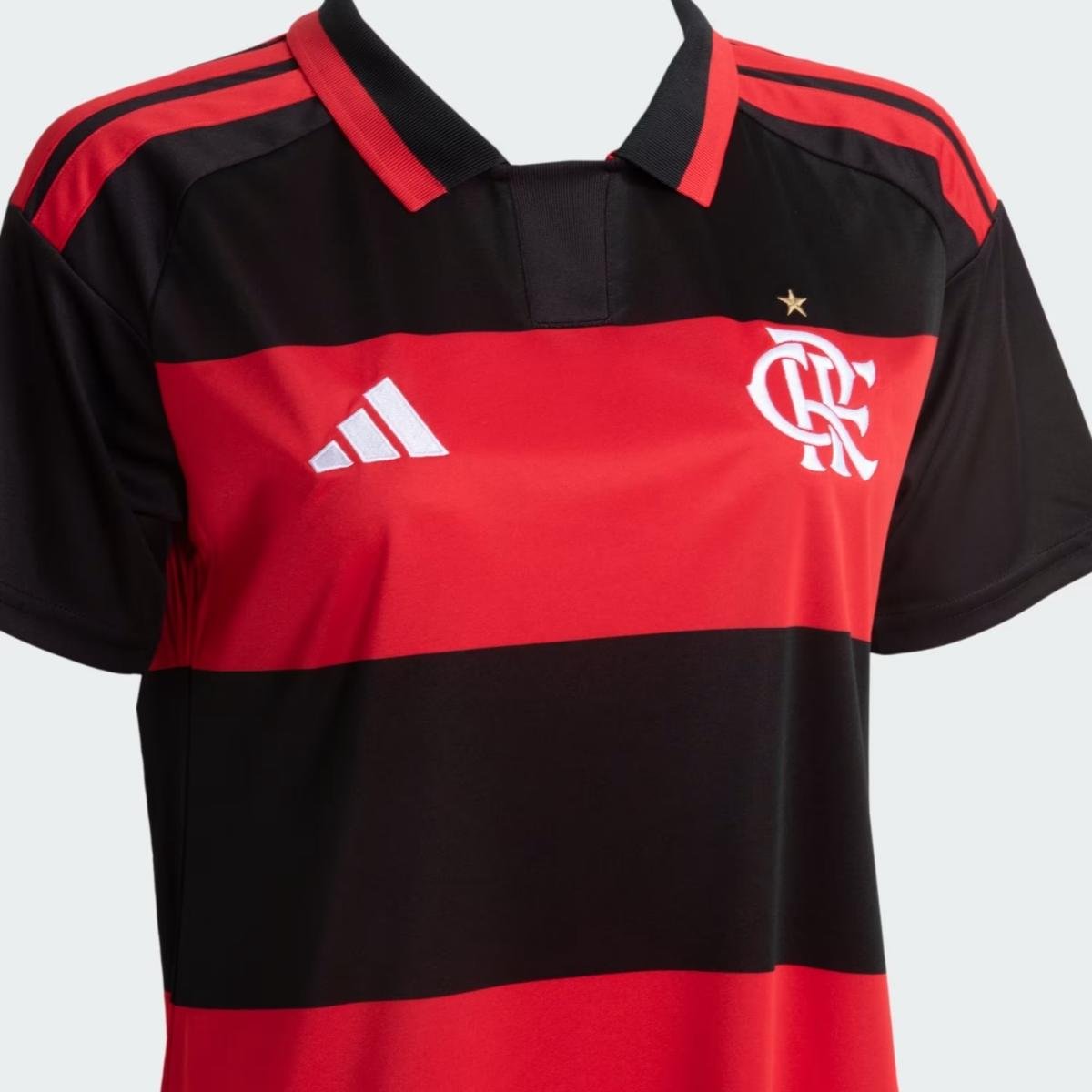 camisa-do-flamengo-vermelha-2026-27-titular-feminina-JZ8871 (1) Camisa do Flamengo Vermelha Polo 2026/27 Titular I Feminina
