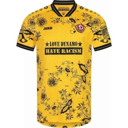 Camisa Dynamo Dresden Love Amarela 2025/26 Hate Racism Masculina