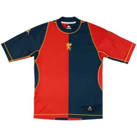 Camisa Genoa CFC Vermelha/Azul 2025/26 S/Patrocínio Masculina