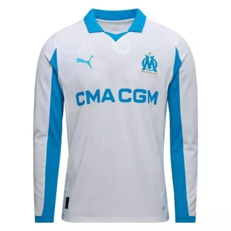 Camisa Olympique de Marseille Branca 2025/26 Home I Manga Longa