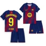 kit-infantil-barcelona-azul-vermelha-lewandowski-9-2025-26-unissex