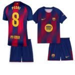 kit-infantil-barcelona-azul-vermelha-pedri-8-2025-26-unissex