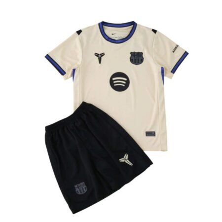 Kit Infantil Barcelona Bege 2025/26 Away II Unissex