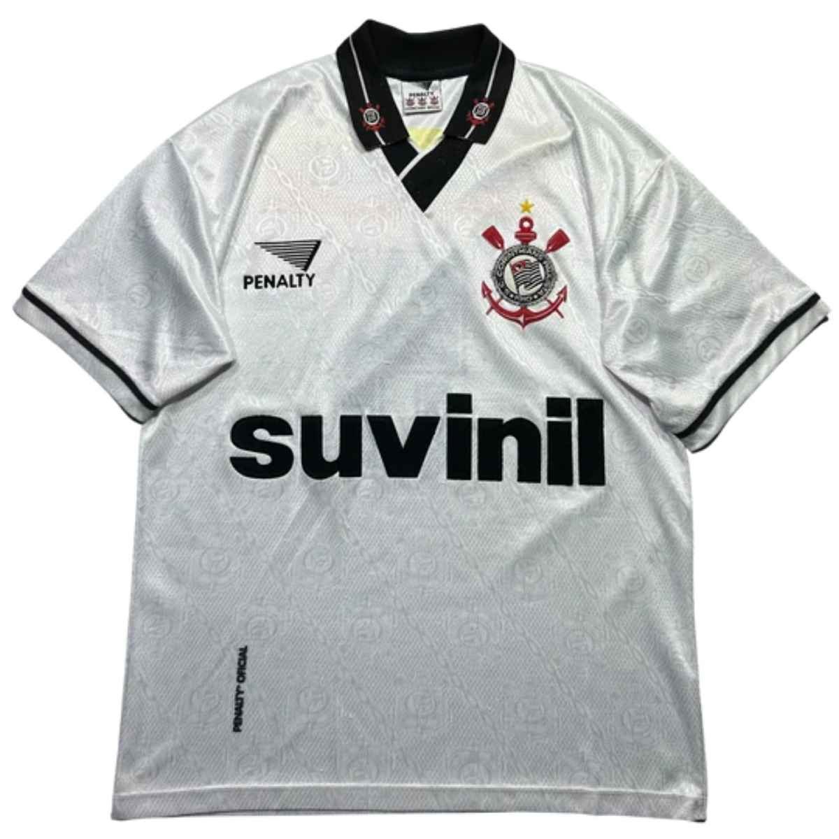 Camisa-Corinthians-Home-1996-Retrô-suvinil-Penalty-Masculina-Branca Camisa Corinthians Branca Suvinil 1996/97 Retrô Penalty Masculina
