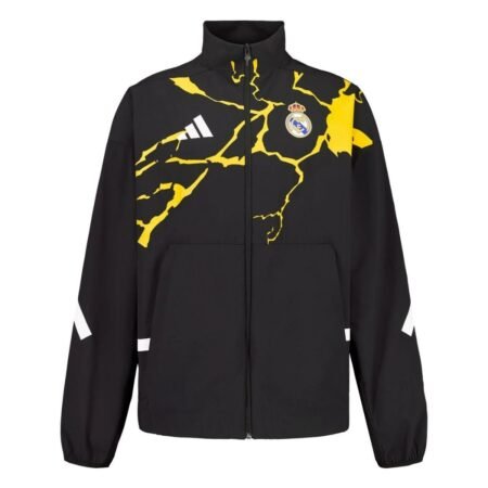 Jaqueta Corta Vento Real Madrid Marvel Anthem 2025/26 Preta Masculina