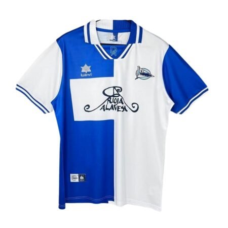 Camisa Alavés Azul/Branca 2000/01 Home I Masculina
