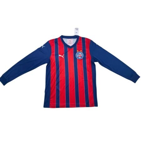 Camisa Bahia Tricolor 2025/26 Titular I Manga Longa Masculina