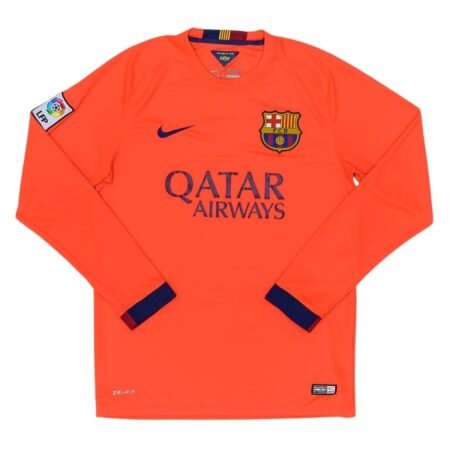Camisa Barcelona Laranja 2014/15 Away II Manga Longa Masculina