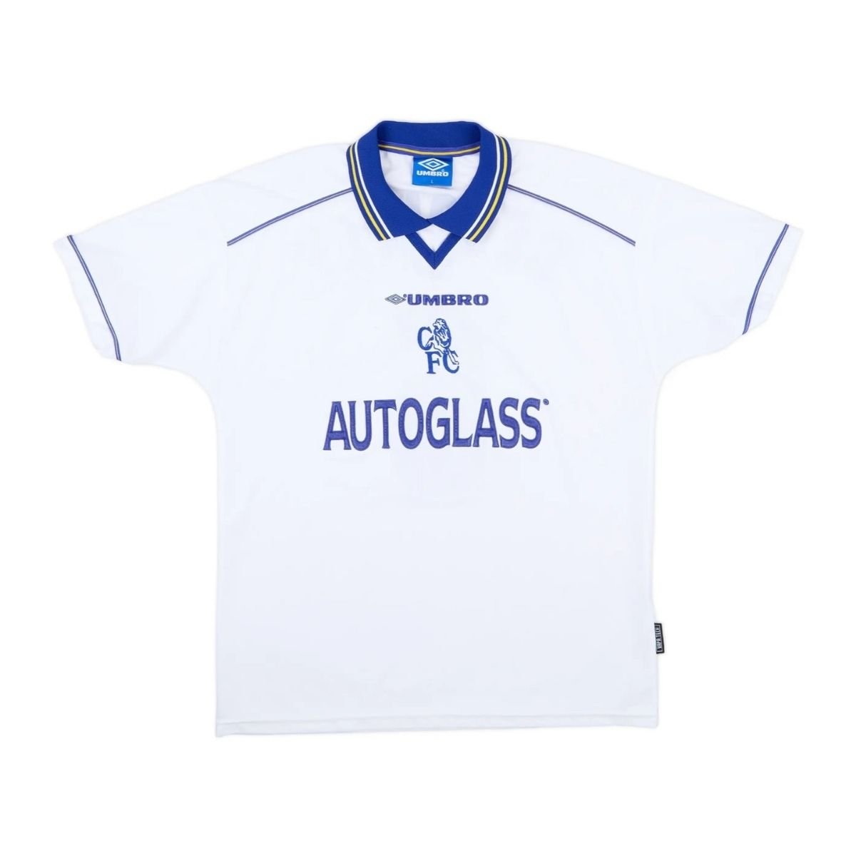 camisa-chelsea-fc-branca-1998-99-away-ii-autoglass-masculina Camisa Chelsea FC Branca 1998/99 Away II Autoglass Masculina