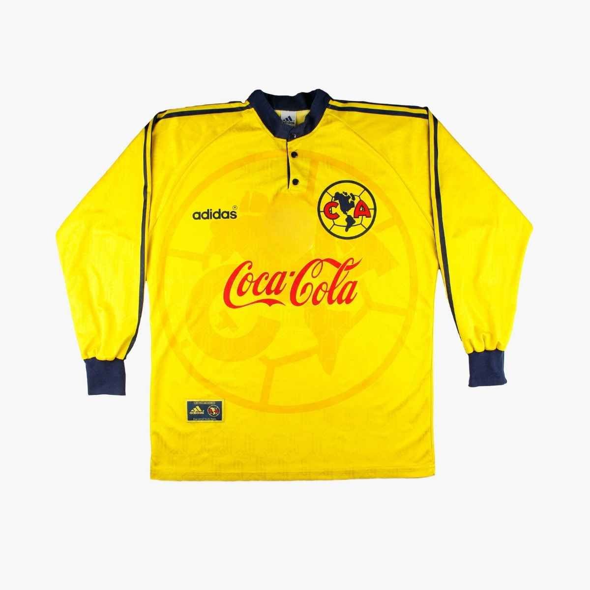 camisa-club-america-amarelo-1996-97-home-i-coca-cola-manga-longa-masculina Camisa Club América Amarelo 1996/97 Home I Coca Cola Manga Longa