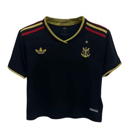Camisa Cropped Flamengo Preta 2025/26 Terceira III Feminina