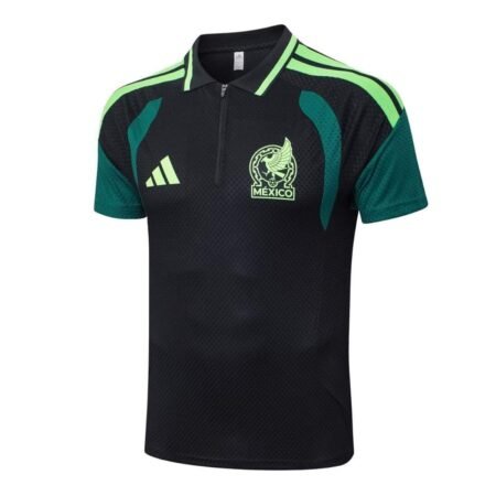 Camisa México Preta/Verde Copa Tiro 2026/27 Polo Masculina