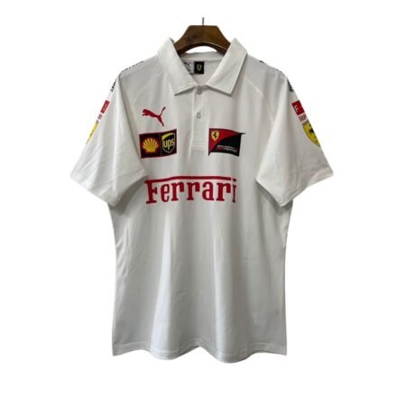 Camisa Scuderia Ferrari Team F1 Branca 2025/26 Polo Masculina