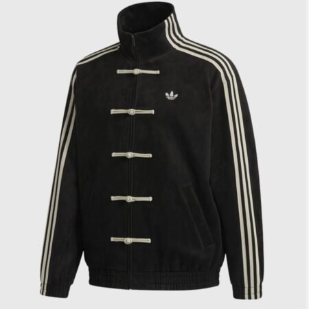 Jaqueta Adidas Originals Preta Com Boôes em Corda Zíper Masculina