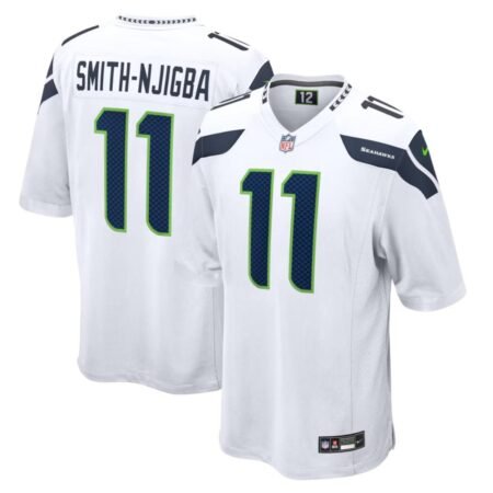 Camisa NFL Jaxon Smith NJIGBA Seattle Seanhawks Branca Super Bowl 11 Masculina