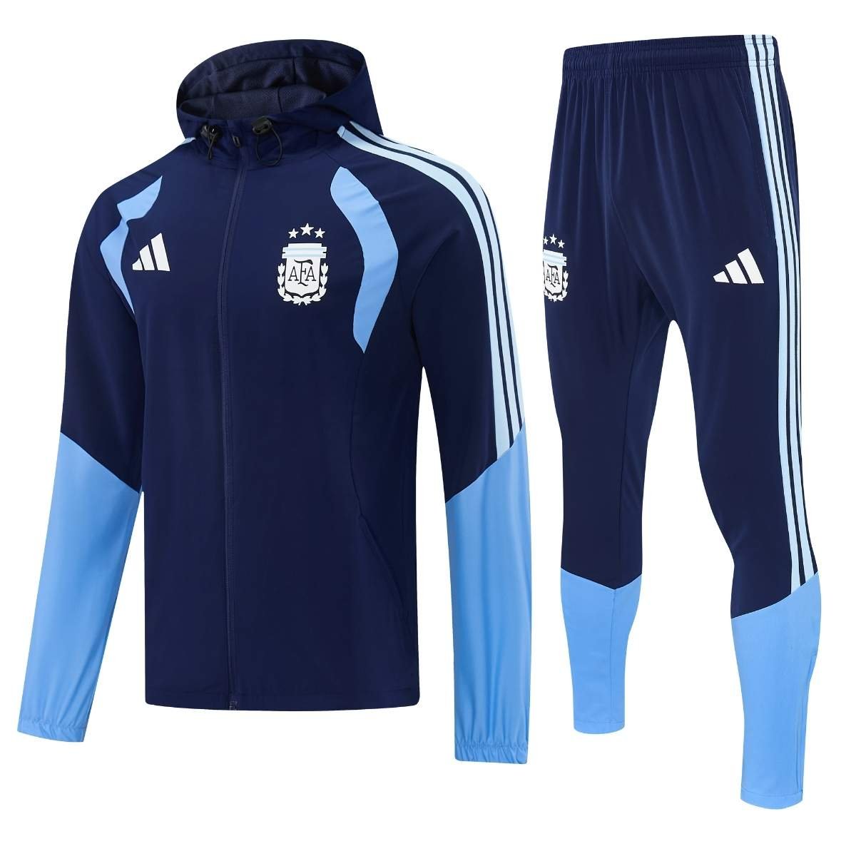 kit-agasalho-treino-argentina-2026-27-azul-masculino Conjunto Treino Argentina Calça e Jaqueta Azul Escuro C/Capuz 2026/27 Masculina