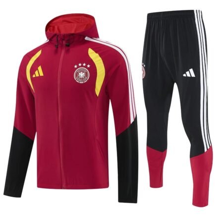 Conjunto Treino Alemanha Calça e Jaqueta C/Capuz Vermelho 2026/27 Masculina