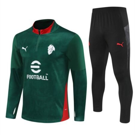Conjunto Treino Ac Milan Calça e Jaqueta Verde/Preta 2025/26 Masculina