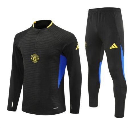 Conjunto Treino Manchester United Calça e Jaqueta Preta/Azul 2025/26 Masculina