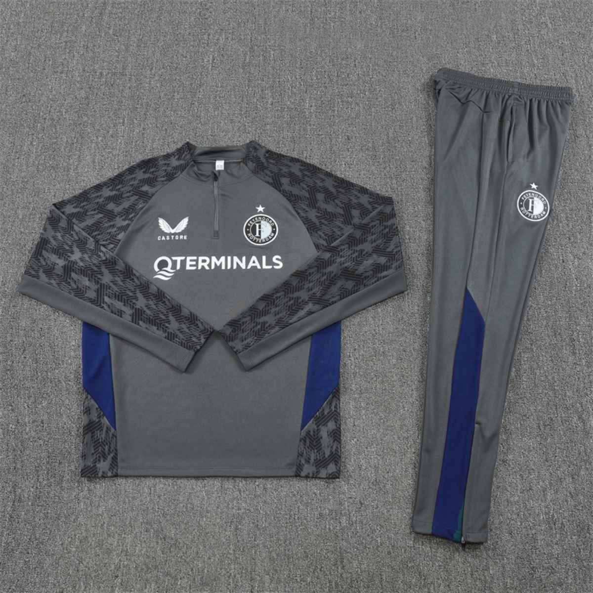 kit-treino-Feyenoord-Rotterdam-2025-26-cinza-masculino (3) Conjunto Treino Feyenoord Calça e Jaqueta Cinza2025/26 Masculina