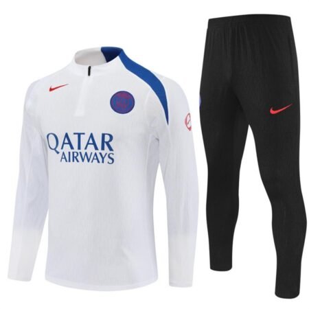 Conjunto Treino PSG Calça e Jaqueta Branca/Preto 2025/26 Jogador