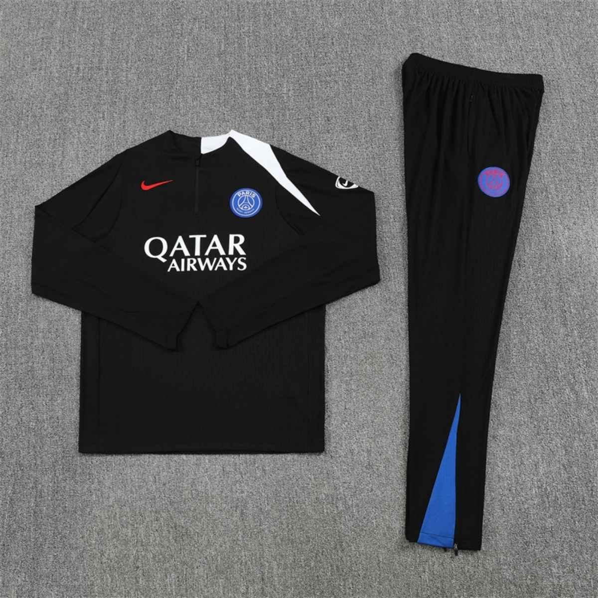kit-treino- Paris-Saint-Germain-PSG-2025-26-preto-masculino (3) Conjunto Treino PSG Calça e Jaqueta Preta 2025/26 Masculina