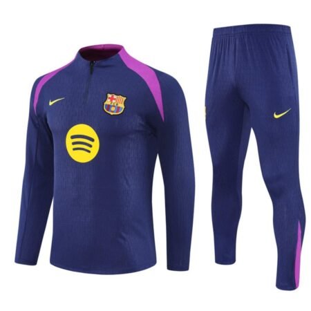 Conjunto Treino Barcelona Calça e Jaqueta 2025/26 Roxo Escuro Jogador