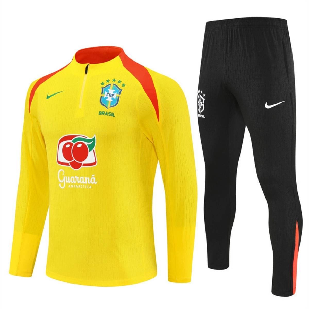 kit-treino-brasil-2025-26-amarelo-preto-masculino Conjunto Treino Brasil Calça e Jaqueta Amarelo 2025/26 Jogador