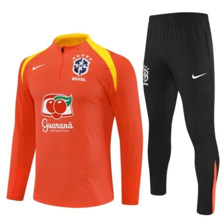Conjunto Treino Brasil Calça e Jaqueta Laranja 2025/26 Jogador