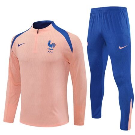 Conjunto Treino França Calça e Jaqueta Rosa/Azul 2025/26 Jogador