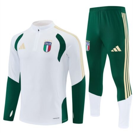 Conjunto Treino Itália Calça e Jaqueta Verde/Branco 2026/27 Masculina