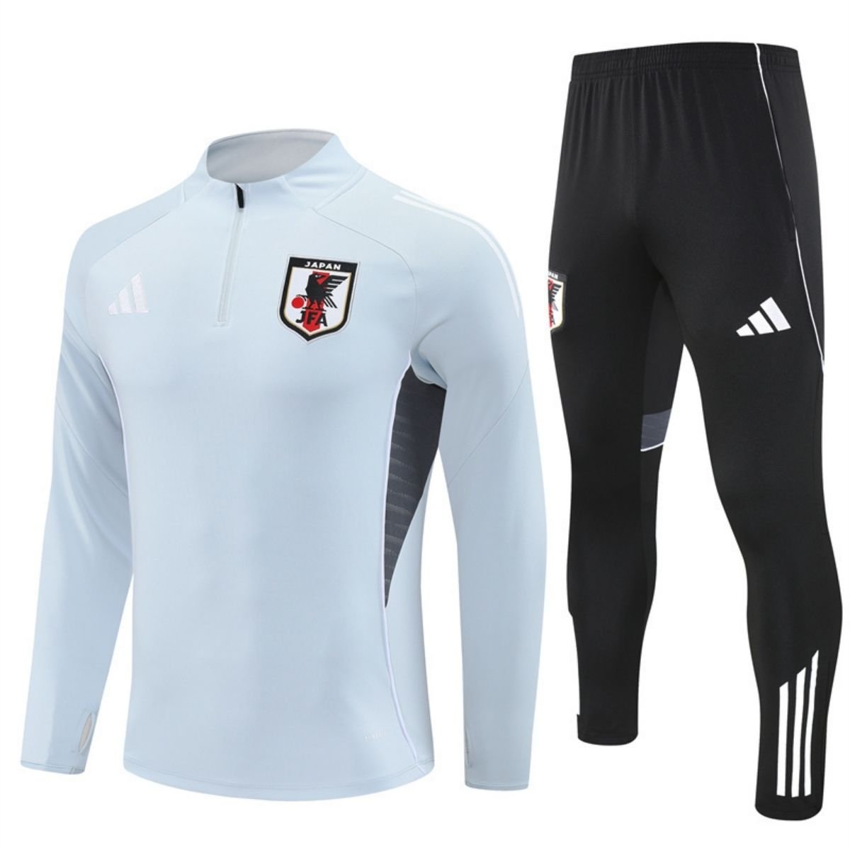 kit-treino-japão-2025-26-cinza-preto-masculino Conjunto Treino Japão Calça e Jaqueta Cinza 2025/26 Masculino