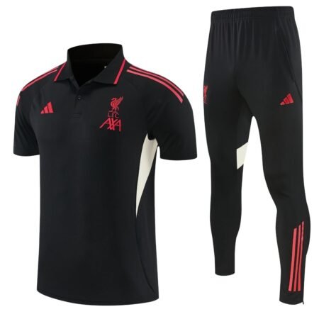 Conjunto Viagem Liverpool FC Camisa Polo e Calça Preto 2025/26 Masculino