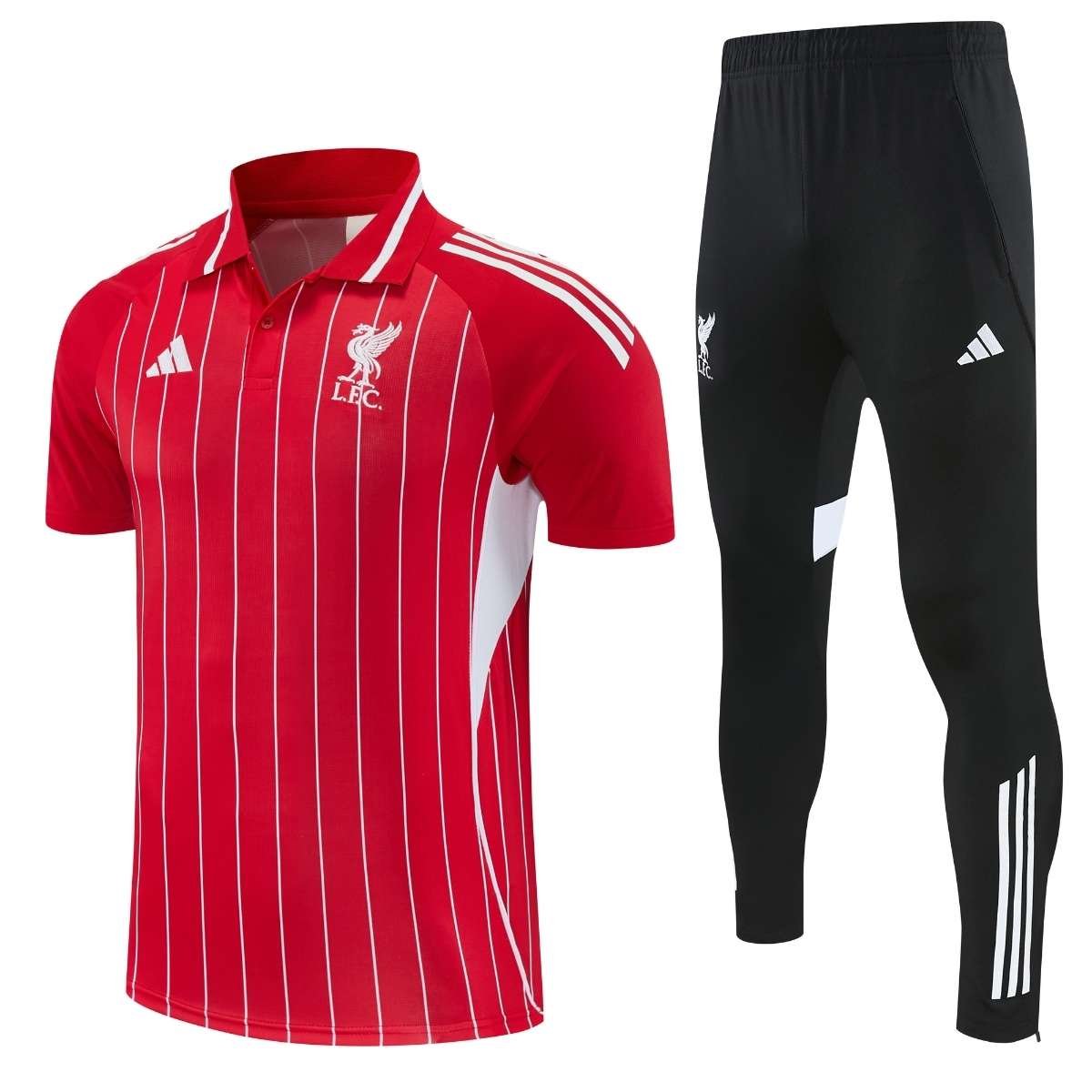 kit-treino-liverpool-2026-27-vermelho-preto-masculino Conjunto Viagem Liverpool FC Camisa Polo e Calça Vermelho 2026/27 Masculino
