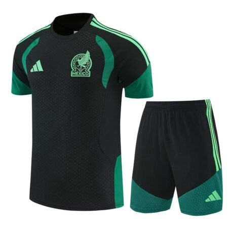 Kit Treino México Short e Camisa Preto/Verde 2026/27 Masculina