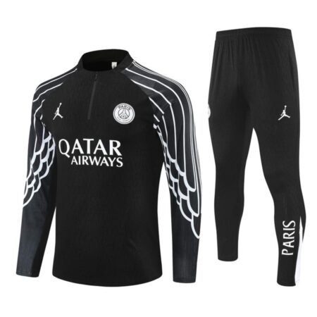 Conjunto Treino PSG Calça e Jaqueta Preto Jordan 2025/26 Jogador