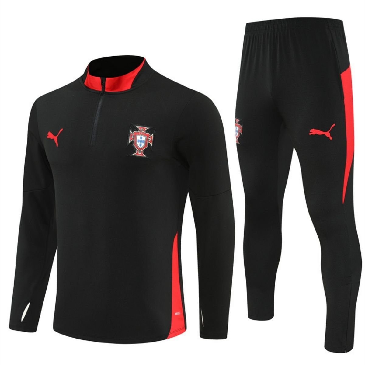 kit-treino-portugal--2025-26-preto-masculino Conjunto Treino Portugal Calça e Jaqueta Preto 2025/26 Masculino