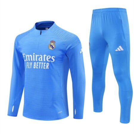 Conjunto Treino Real Madrid Calça e Jaqueta Azul Claro 2025/26 Masculina
